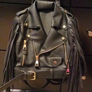 Fringed Leather Jacket Bag